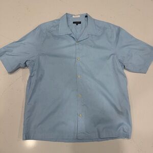 Ted Baker Men’s Light Blue Floral Print Shirt Sleeve Button Up Shirt Large